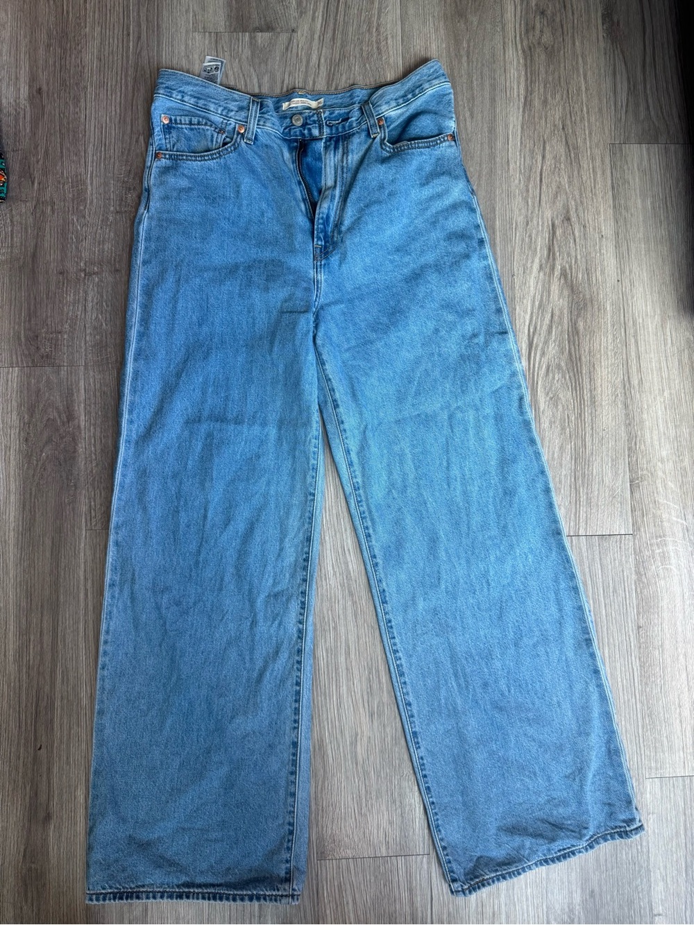 Levi's Premium Ribcage Wide Leg Jeans Medium Wash High Rise Size 30